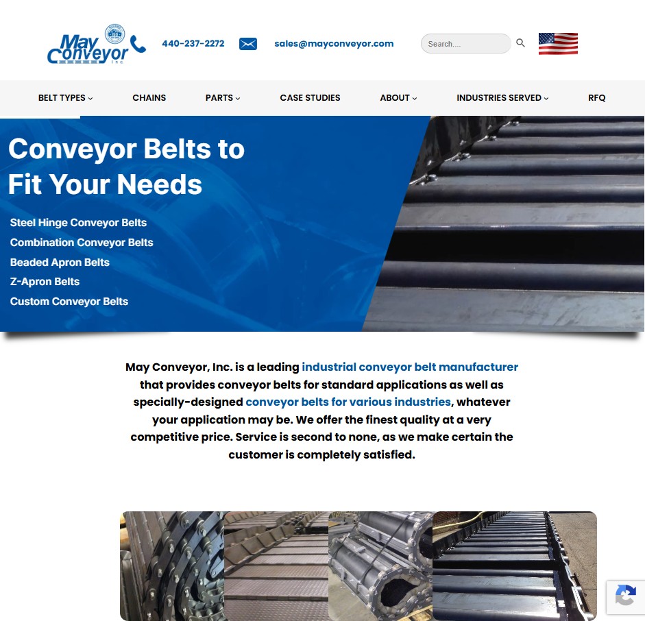 May Conveyor, Inc. website preview