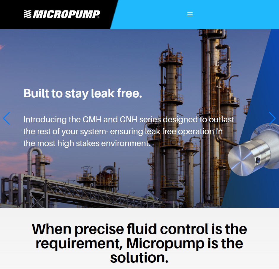 Micropump®, Inc. website preview