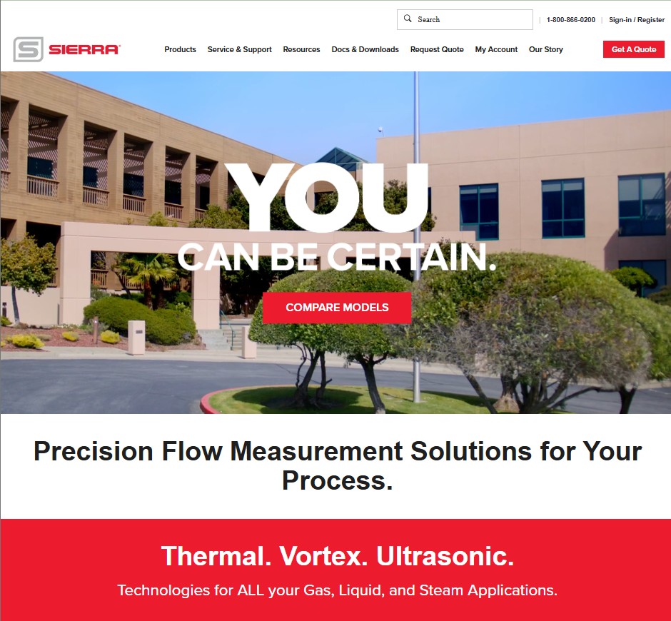 Sierra Instruments website preview