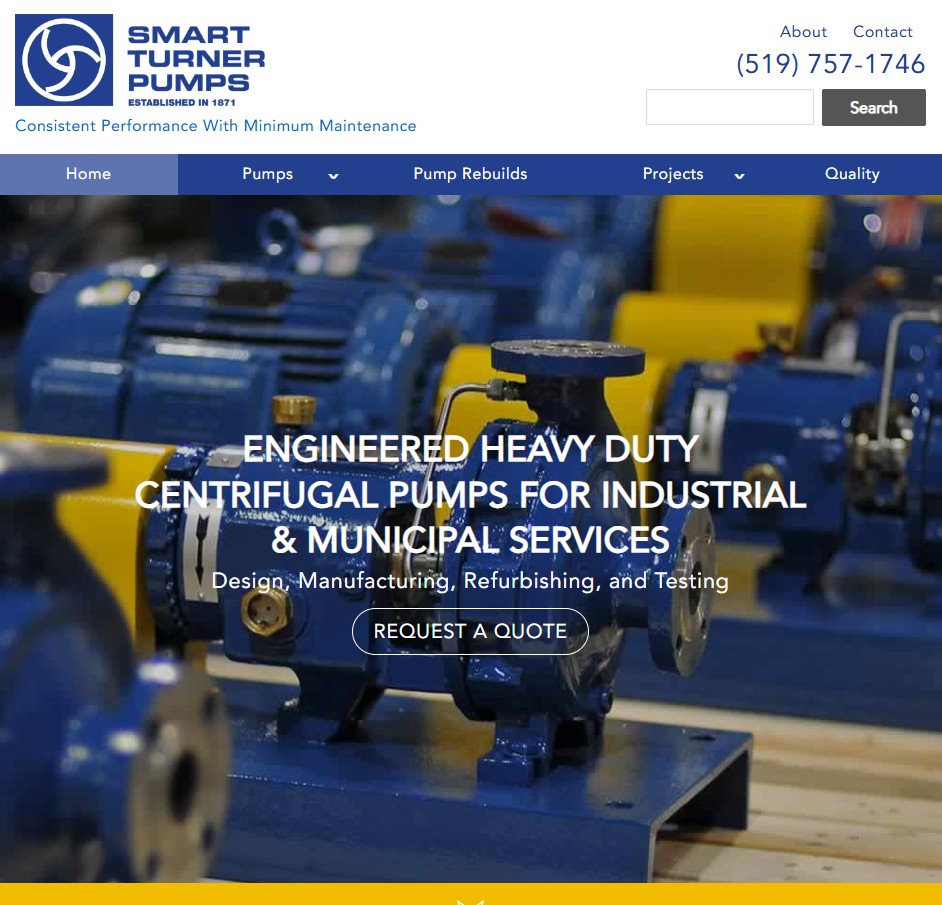 Smart Turner Pumps Inc. website preview