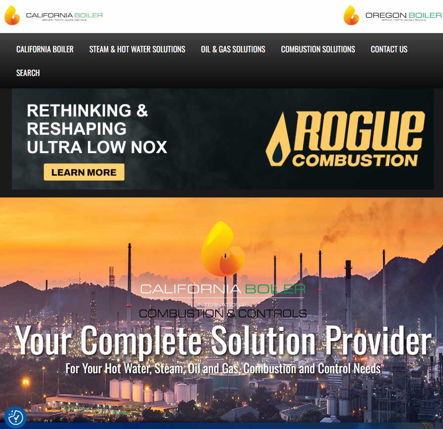 California Boiler website preview
