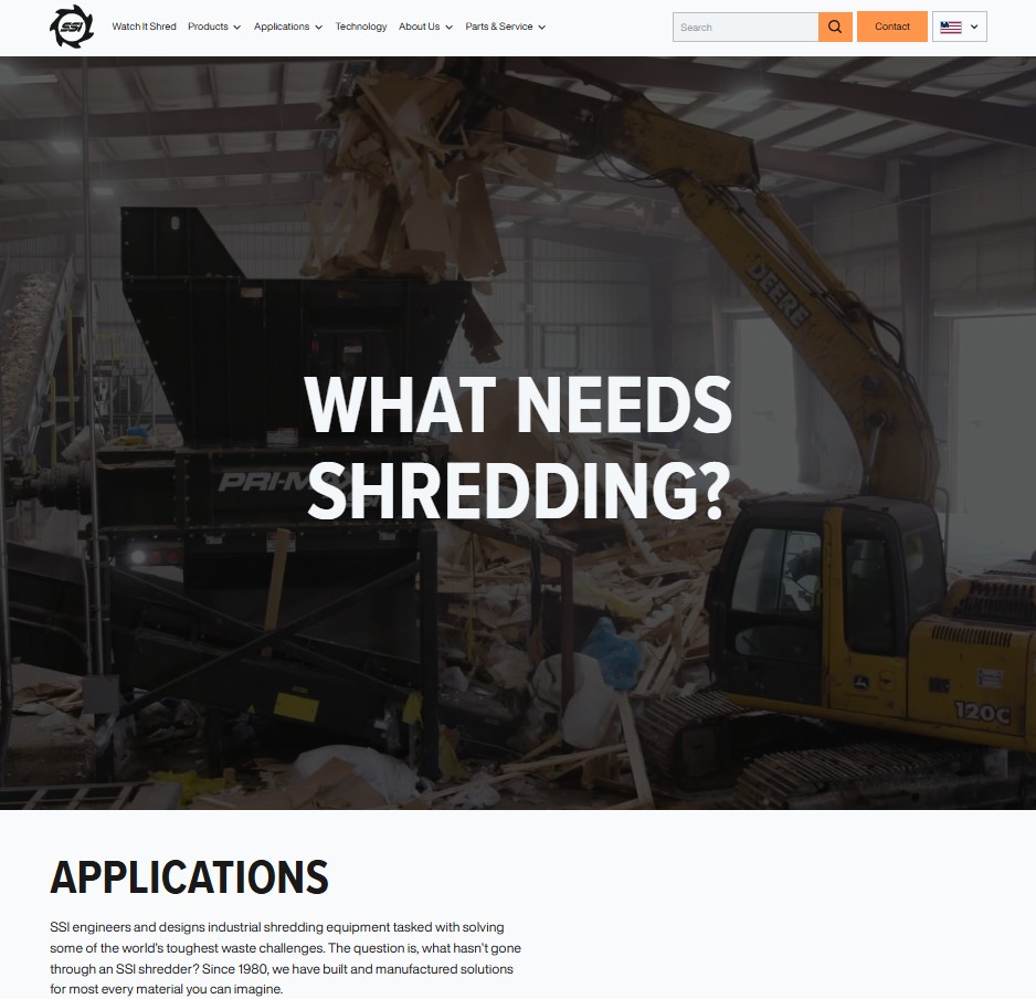 SSI Shredding Systems, Inc. website preview
