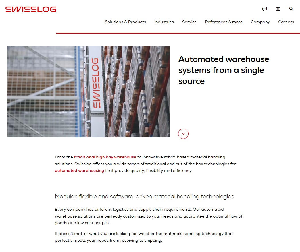 Swisslog website preview
