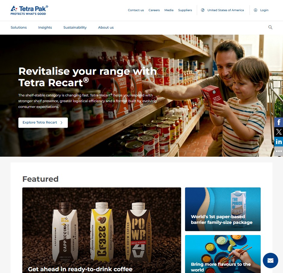 Tetra Pak USA website preview