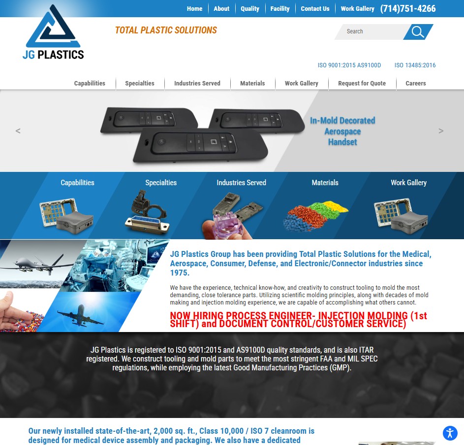 J.G. Plastics Group LLC website preview
