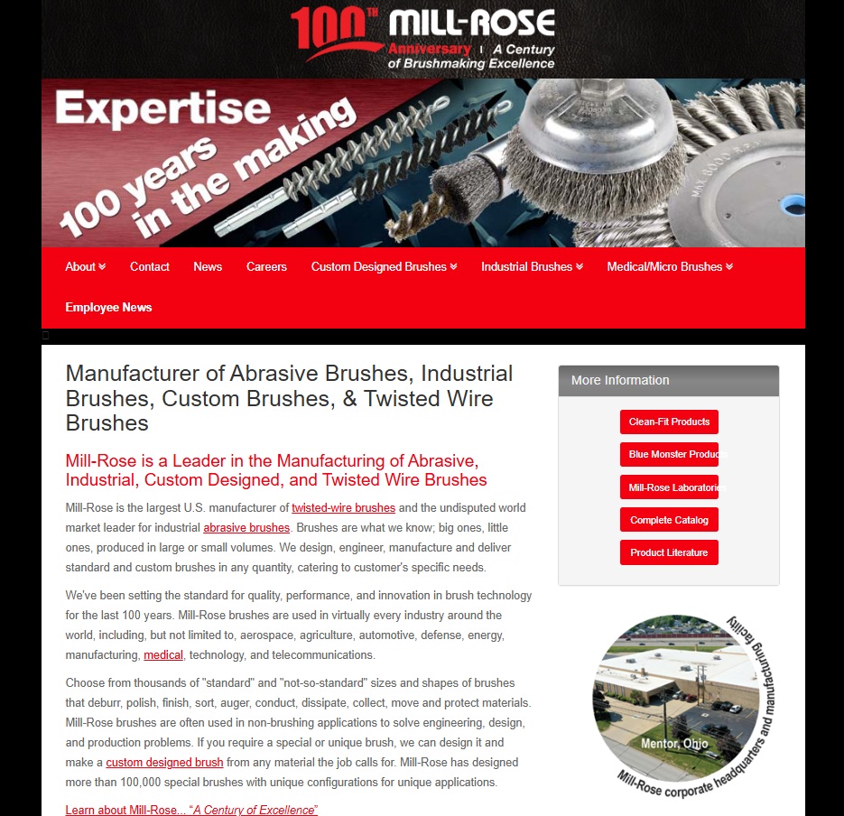 The Mill-Rose Company website preview
