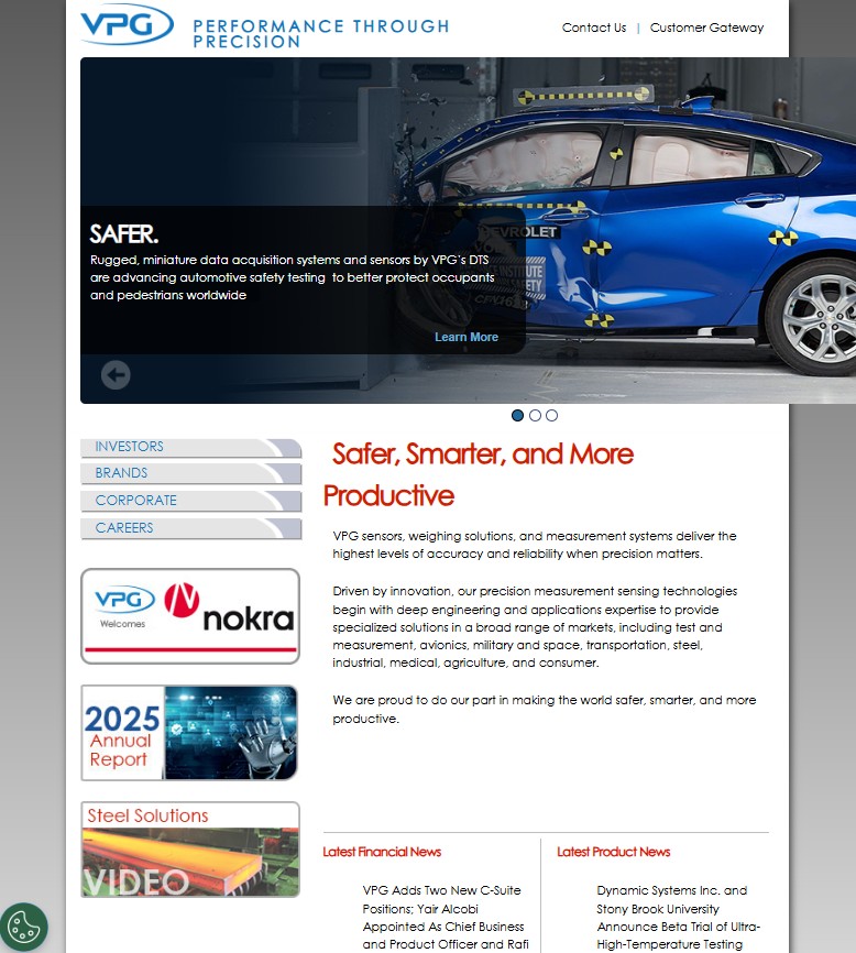 Vishay Precision Group website preview