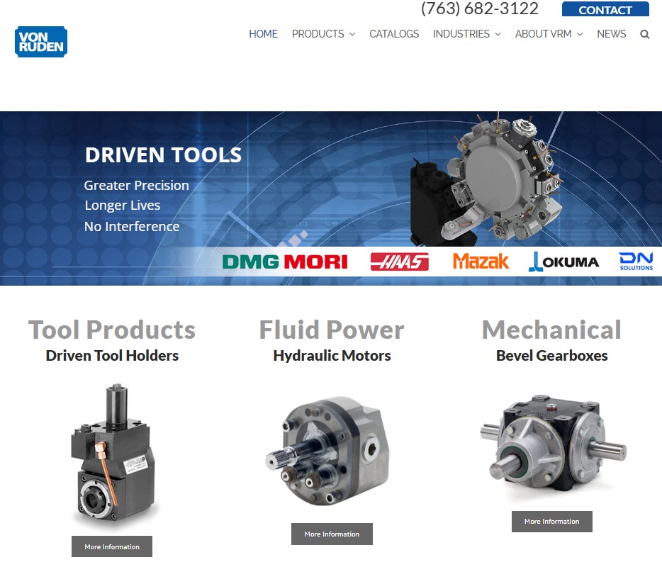 Von Ruden Manufacturing, Inc. website preview