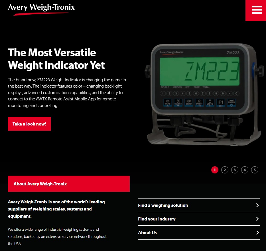 Avery Weigh-Tronix website preview