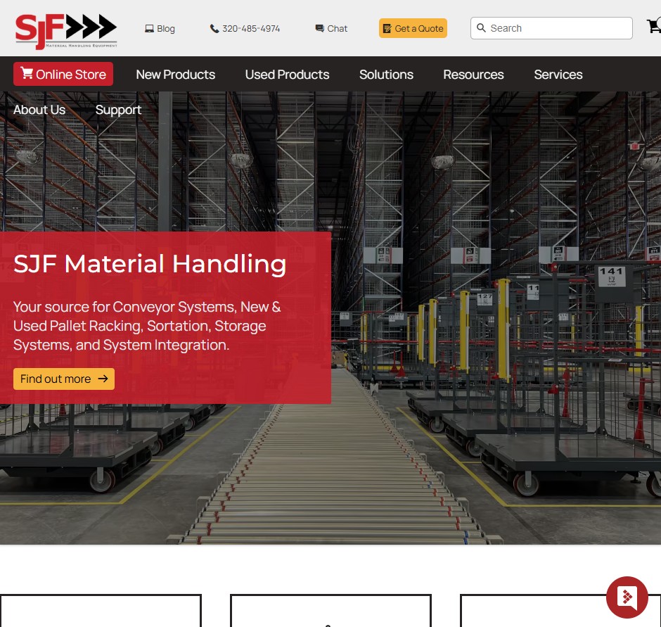 SJF Material Handling, Inc.™ website preview