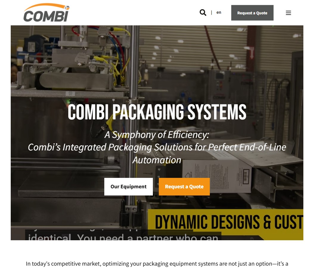 Combi Packaging Systems LLC website preview