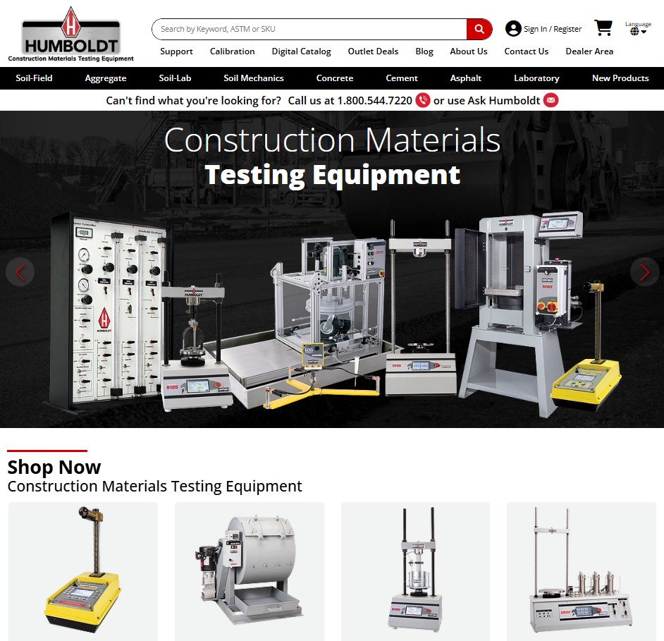 Humboldt Mfg. Co. website preview
