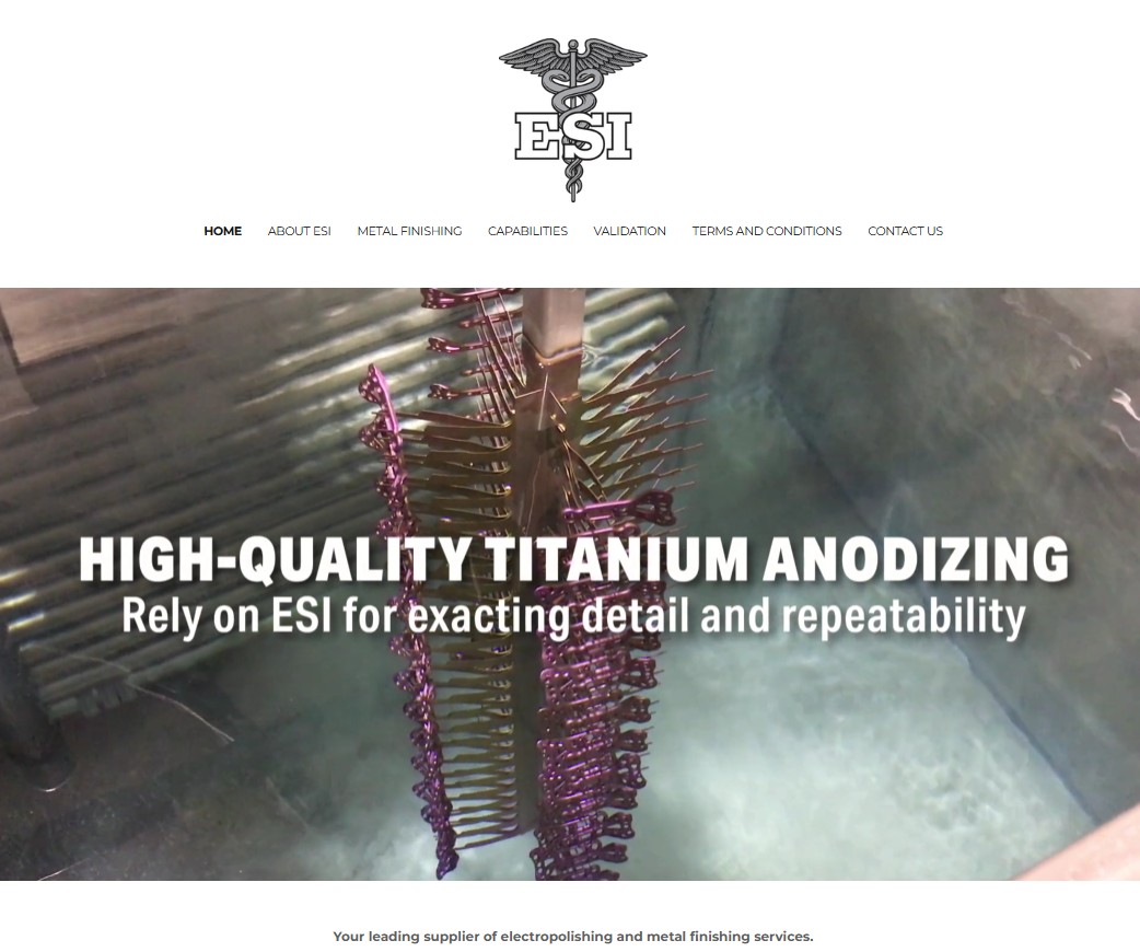 Electropolishing Systems, Inc. website preview