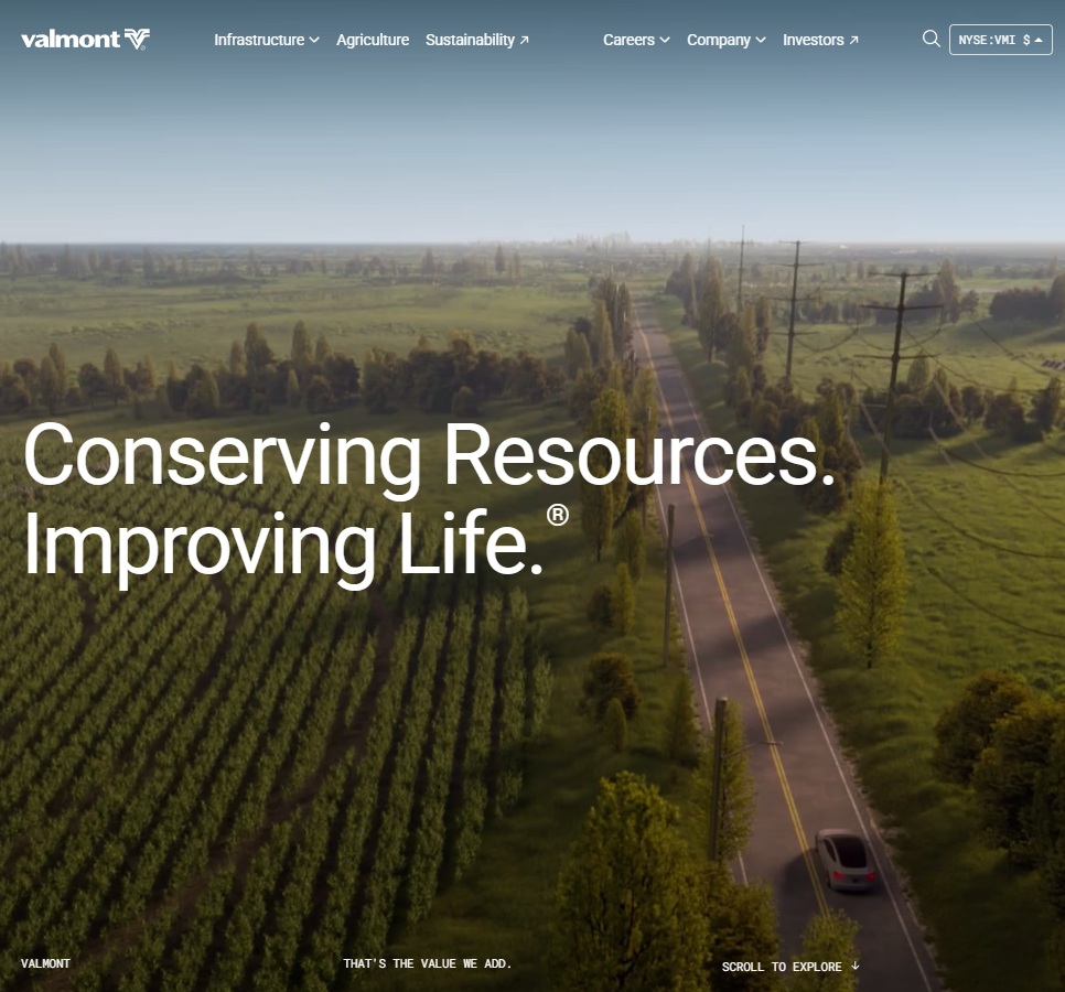 Valmont Industries website preview