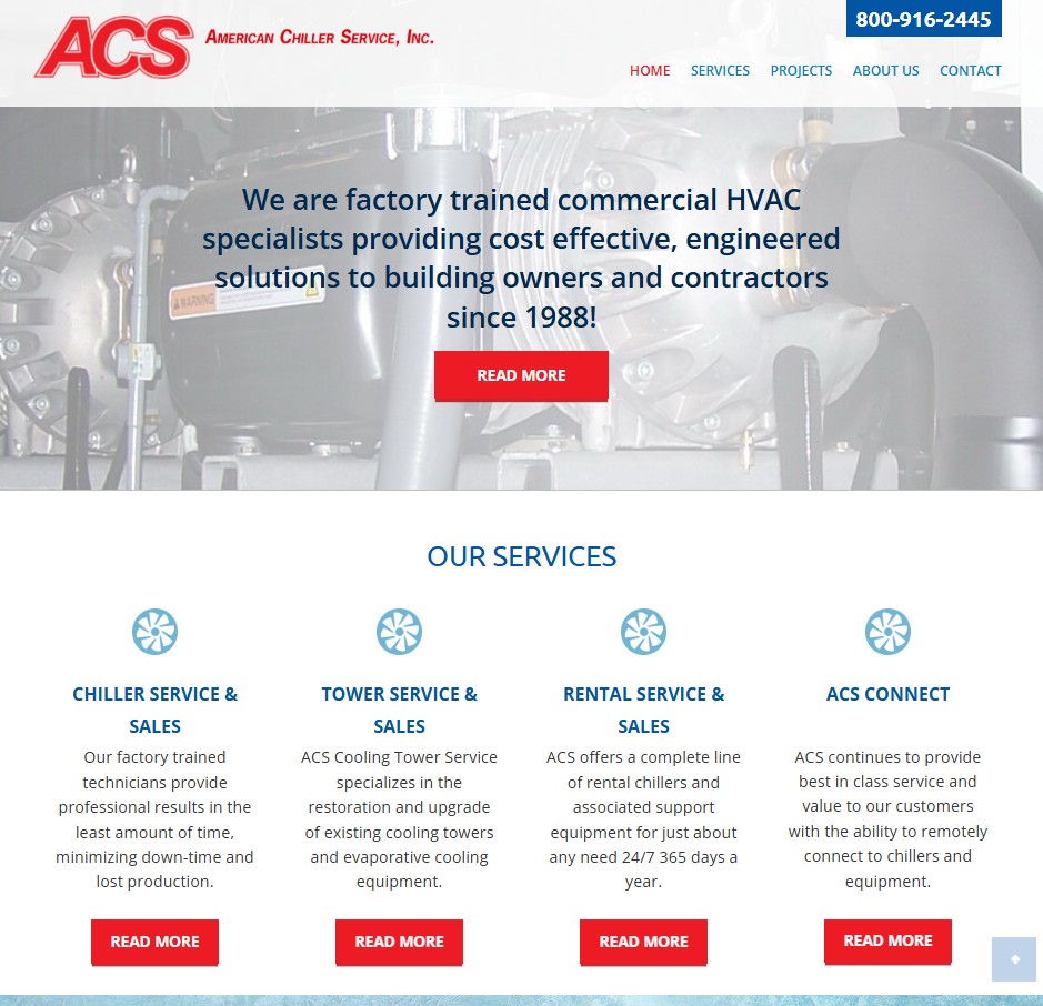 American Chiller Service, Inc. website preview