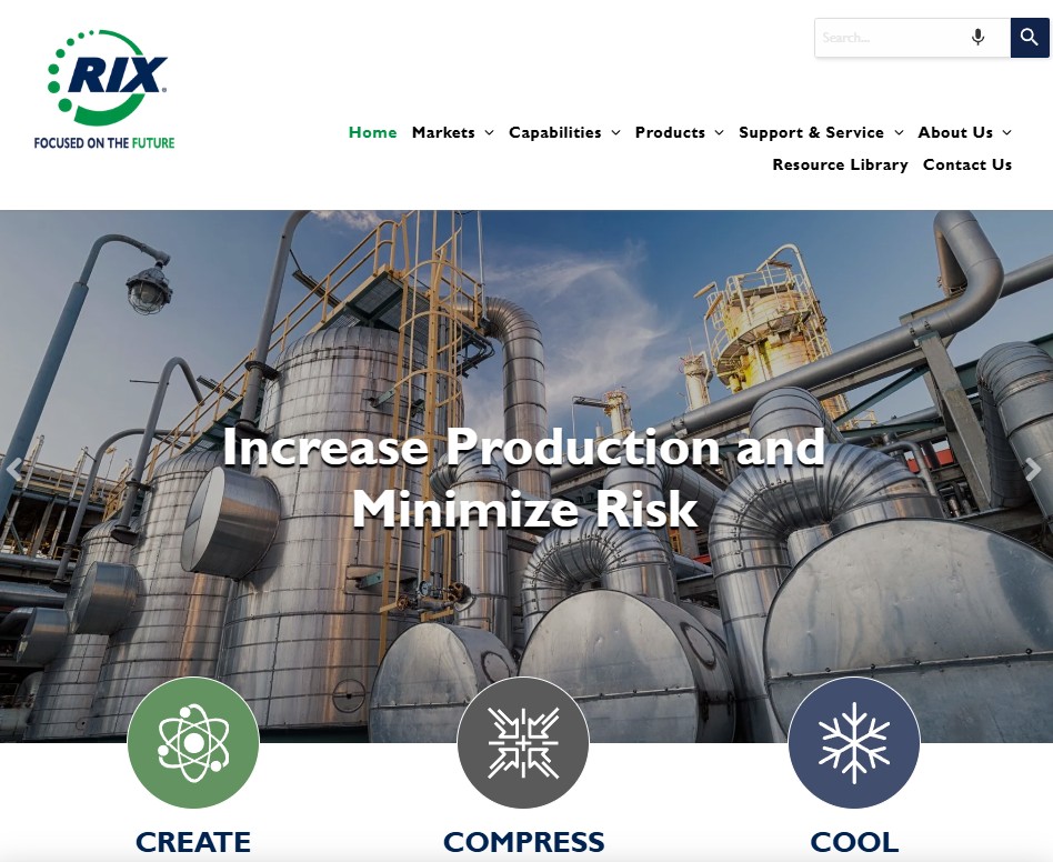 RIX Industries website preview