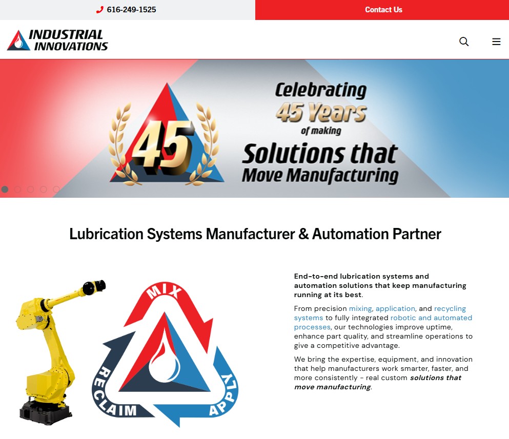 Industrial Innovations, Inc. website preview