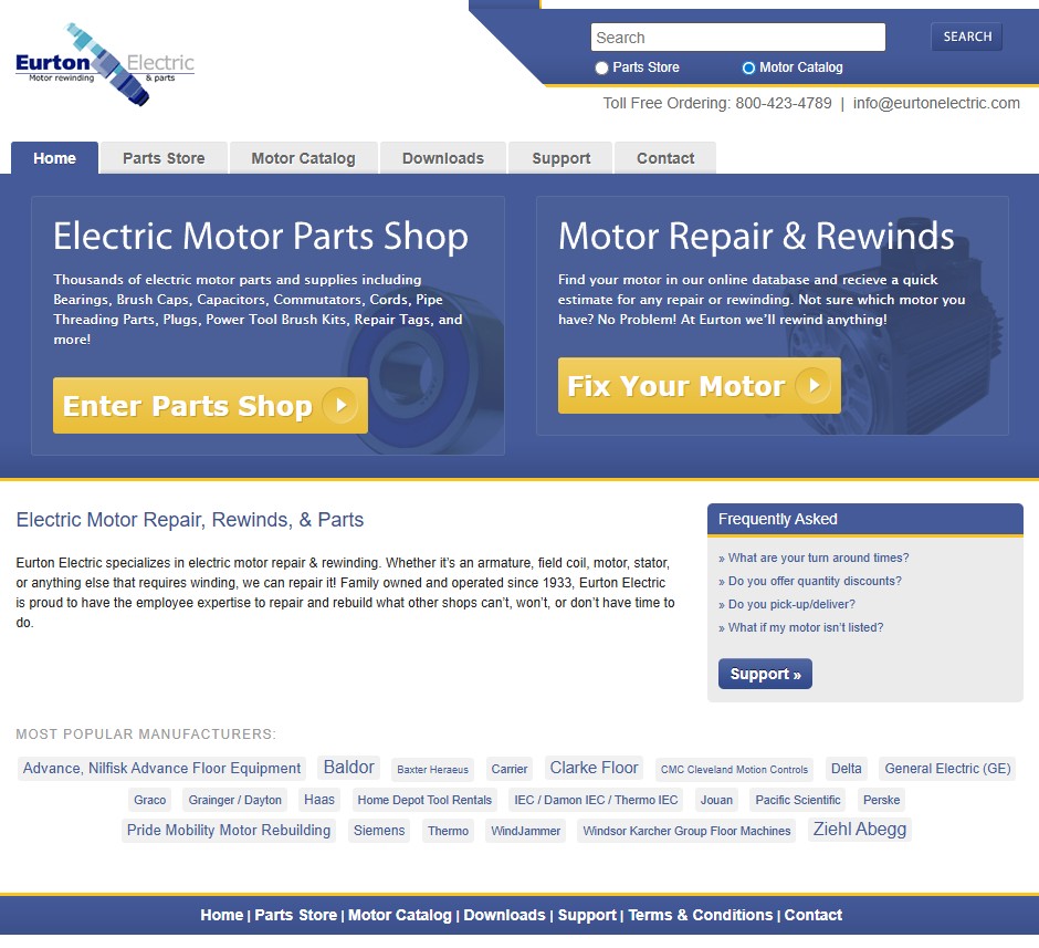 Eurton Electrical Co., Inc. website preview