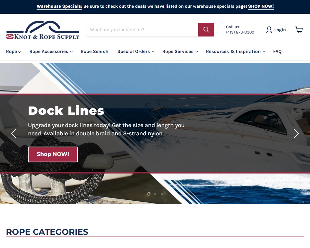 Knot & Rope Supply website preview