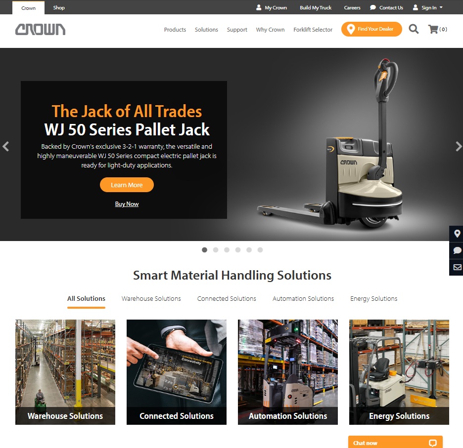 Crown Equipment Corporation website preview