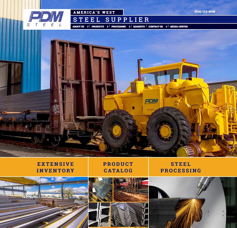 PDM Steel Service Centers, Inc. website preview