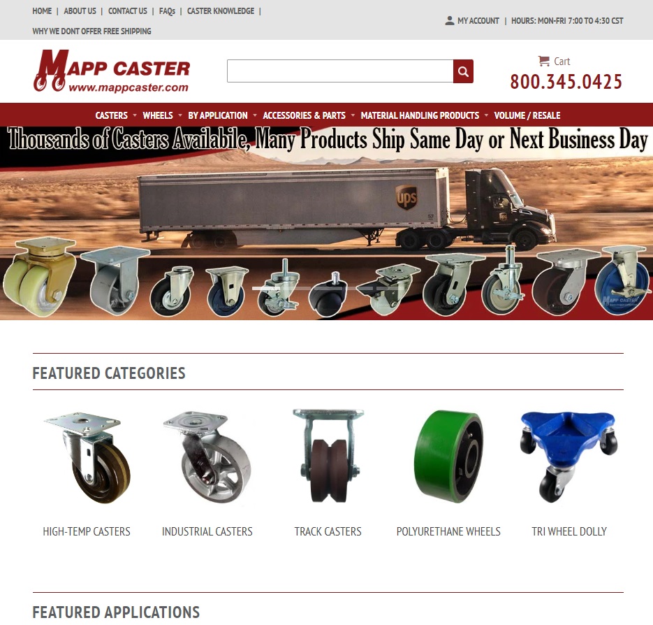 Mapp Caster & Supply, Inc. website preview