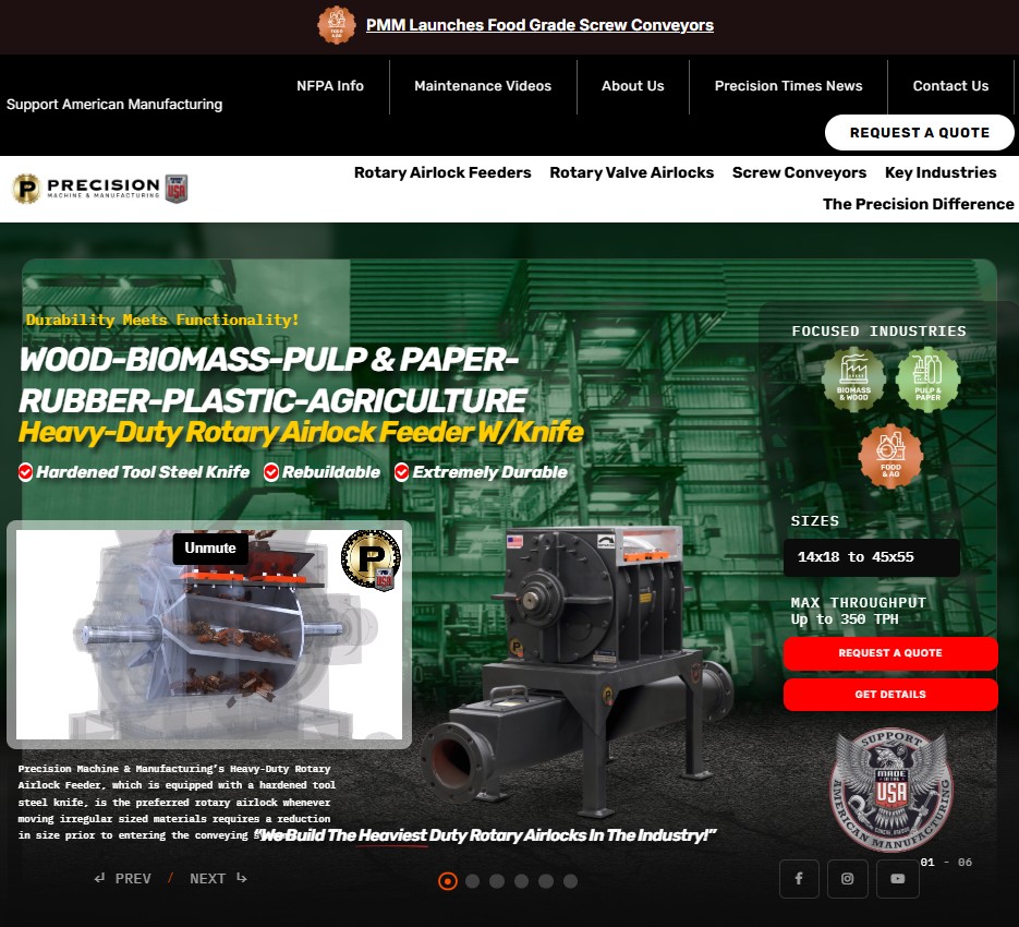 Precision Machine & Manufacturing, Inc website preview