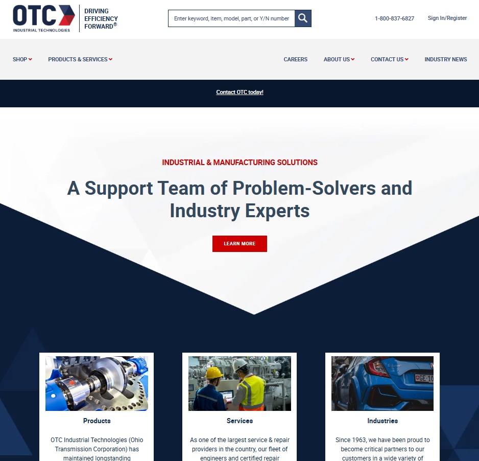 OTC Industrial Technologies website preview