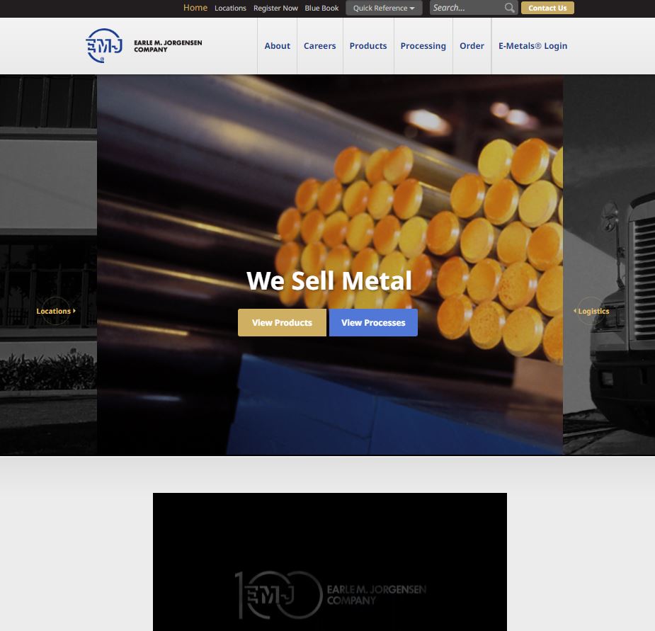 Earle M. Jorgensen Company website preview