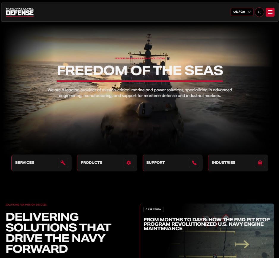 Fairbanks Morse Defense website preview