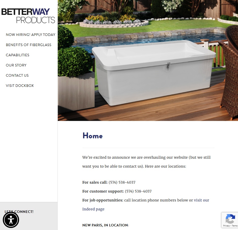 Betterway Products website preview