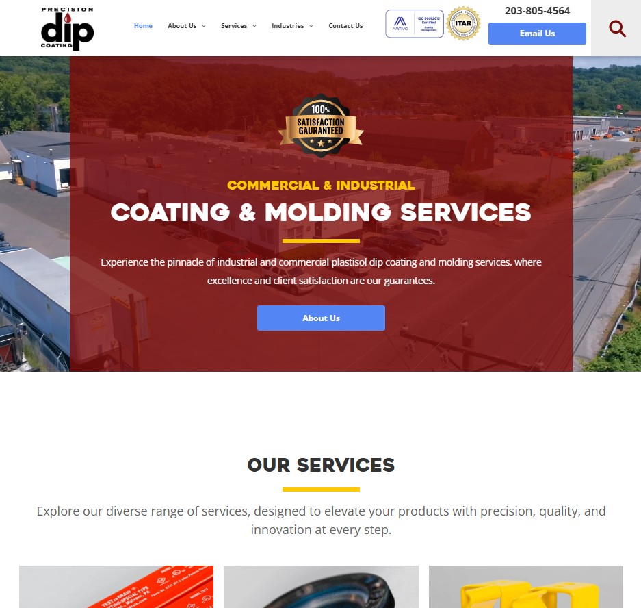 Precision Dip Coating LLC website preview
