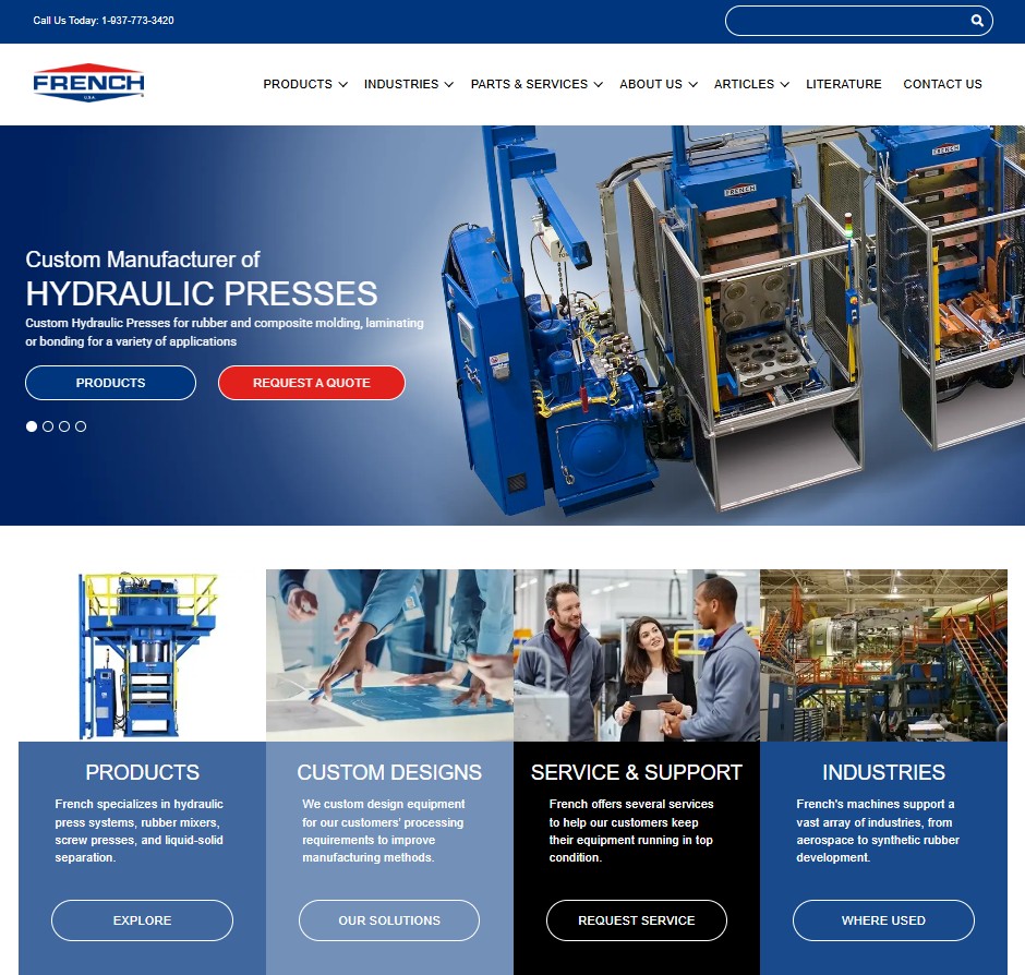 French Oil Mill Machinery Company website preview