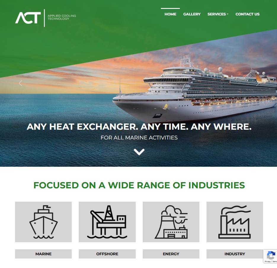 Applied Cooling Technology LLC website preview