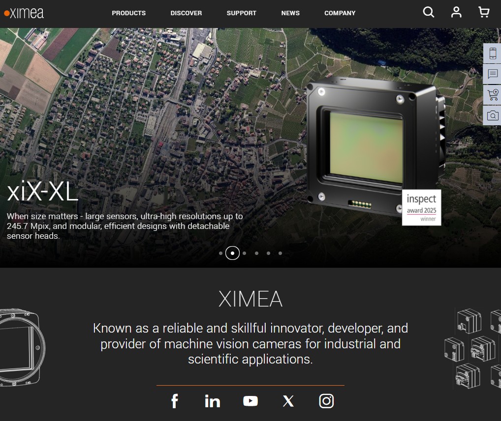 XIMEA GmbH website preview