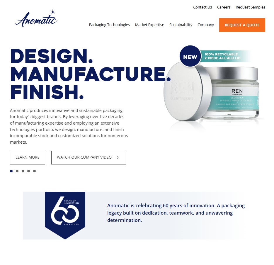 Anomatic Corporation website preview