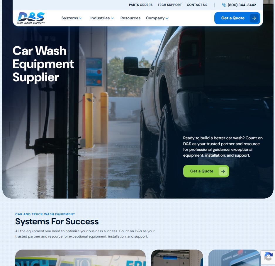 D&S Car Wash Supply website preview