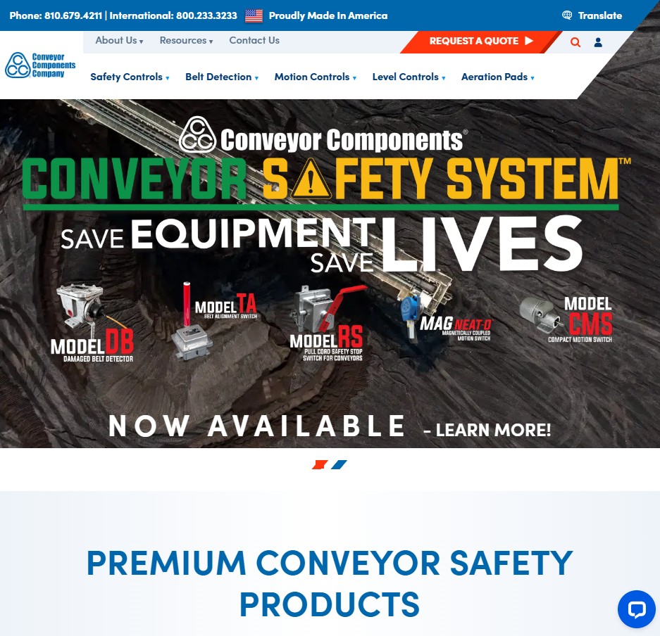 Conveyor Components Company website preview