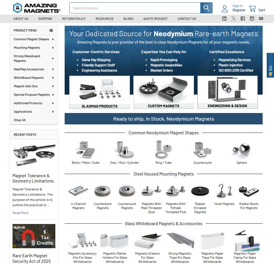 Amazing Magnets website preview