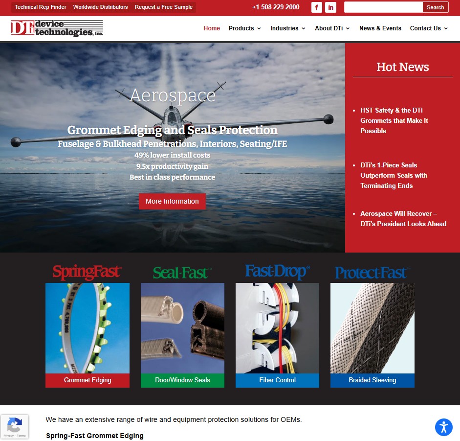 Device Technologies, Inc. website preview