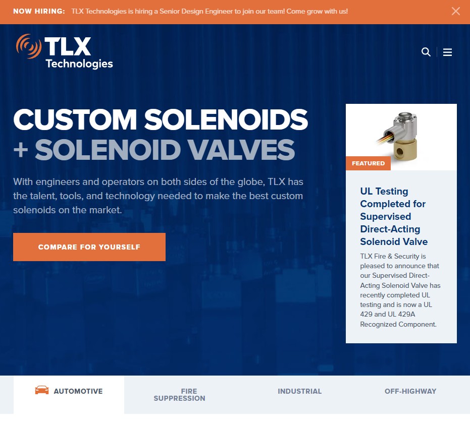 TLX Technologies website preview