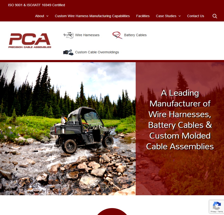Precision Cable Assemblies website preview