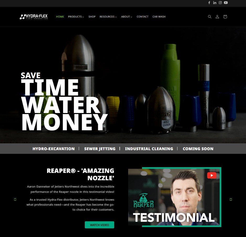 Hydra-Flex website preview