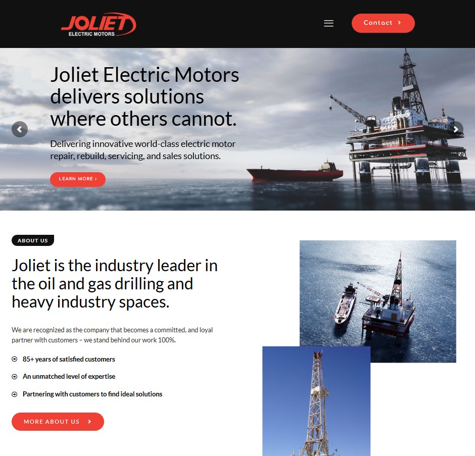 Joliet Electric Motors website preview