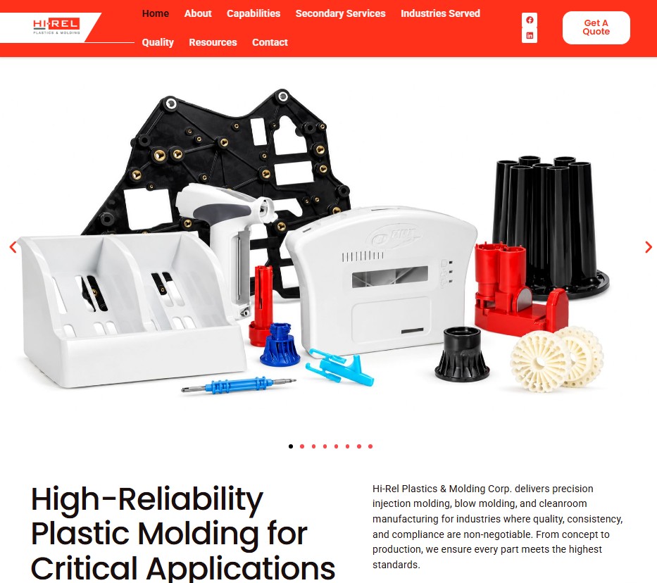 Hi-Rel Plastics & Molding website preview