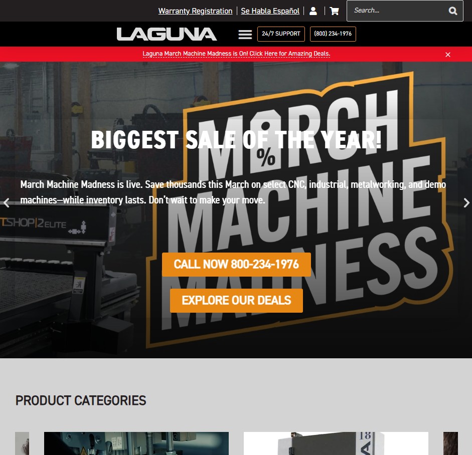 Laguna Tools website preview