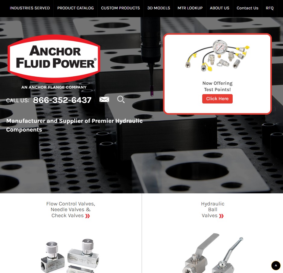 Anchor Fluid Power website preview