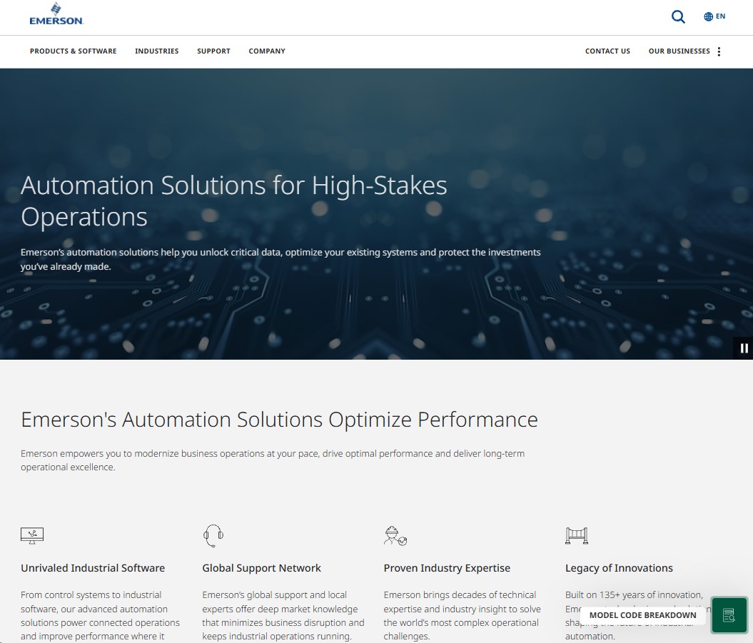 Emerson website preview