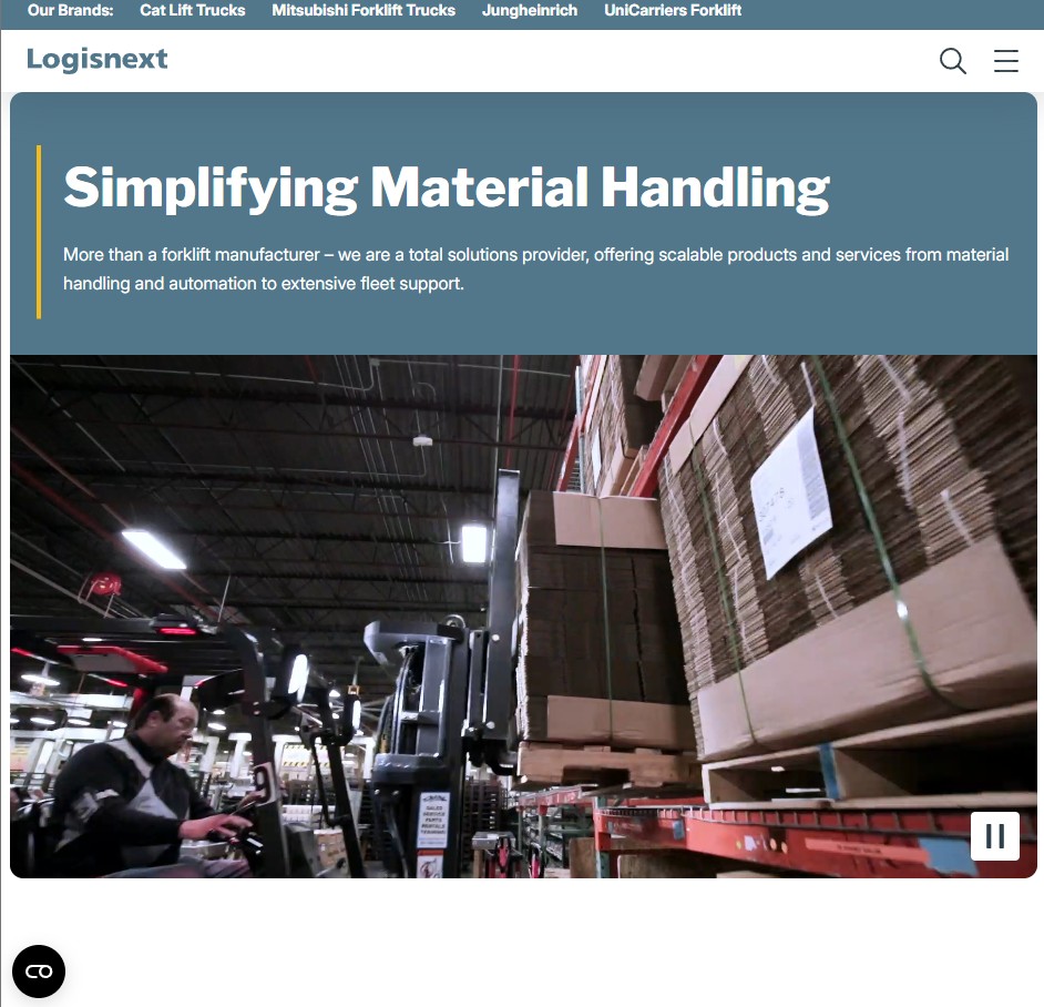 Mitsubishi Logisnext Americas website preview