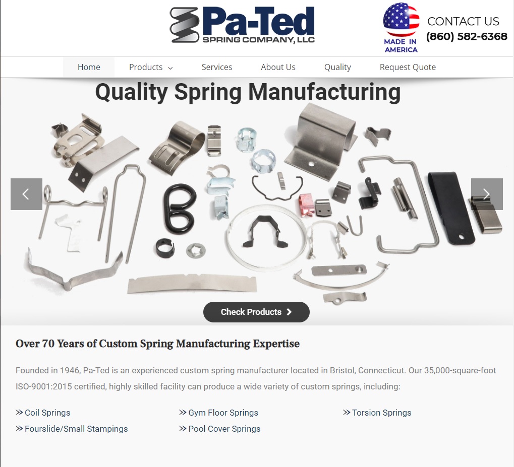 Pa-Ted Spring Co., LLC website preview